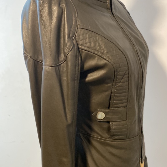 Guess By Marciano Olive Moto style Leather Jacket. Size XS - Picture 6 of 7